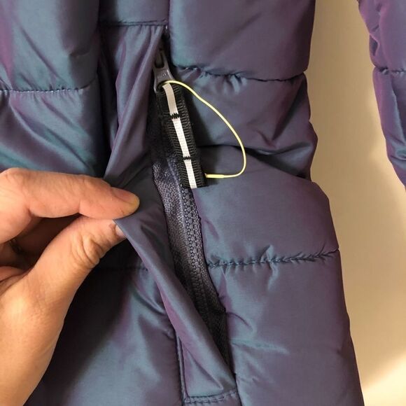 All in motion gray packable hood chunky puffer jacket winter coat nylon 7/8 - Picture 9 of 13